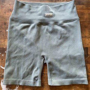 Bo+Tee Biker Ribbed Shorts in Light Blue